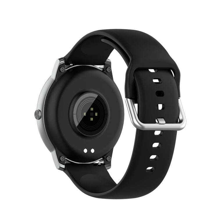 For Xiaomi Haylou Solar LS05 Silicone Solid Color Silver Buckle Watch Band, Size: 22mm(Black)