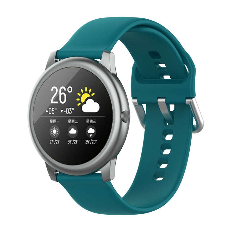 For Xiaomi Haylou Solar LS05 Silicone Solid Color Silver Buckle Watch Band, Size: 22mm(Official G...