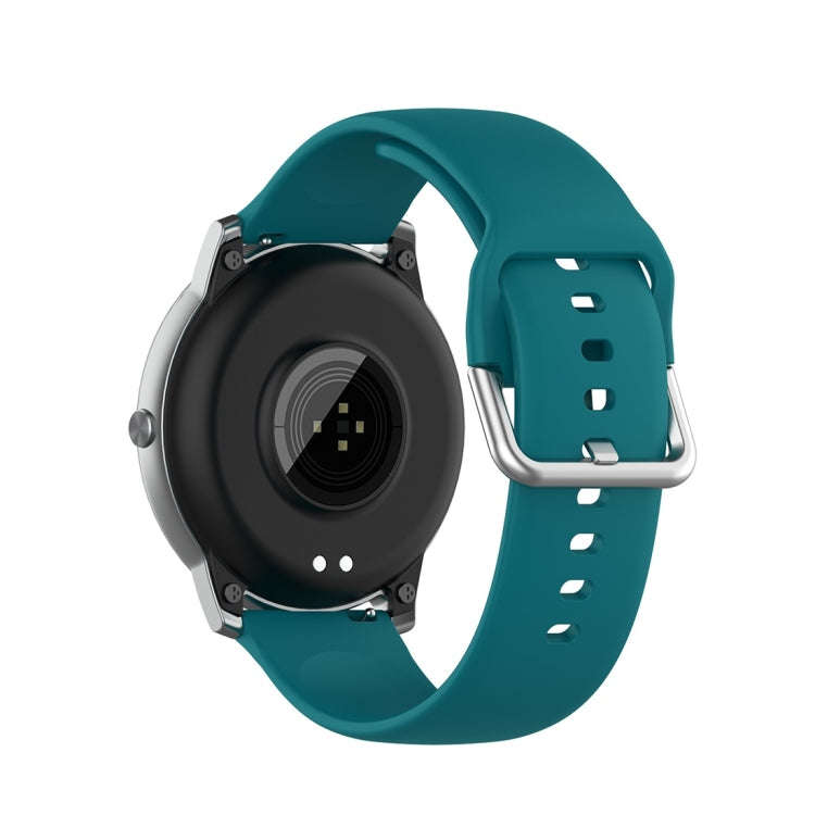 For Xiaomi Haylou Solar LS05 Silicone Solid Color Silver Buckle Watch Band, Size: 22mm(Official G...