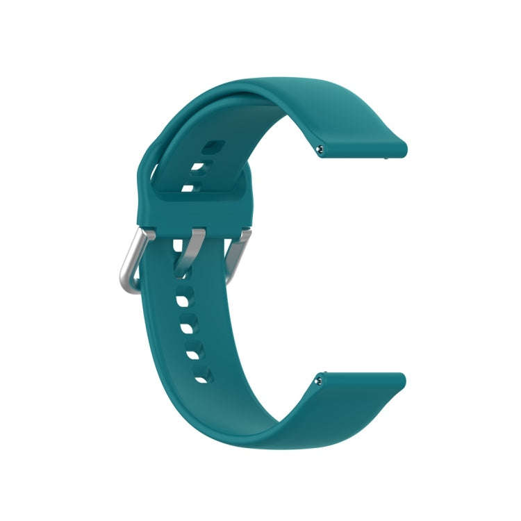 For Xiaomi Haylou Solar LS05 Silicone Solid Color Silver Buckle Watch Band, Size: 22mm(Official G...