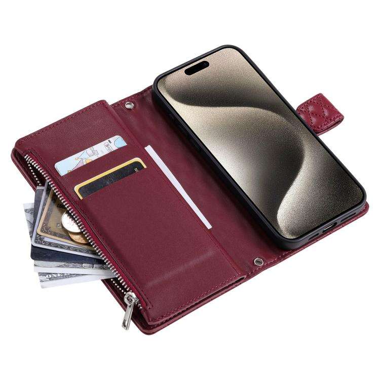 For Motorola Edge 60 Pro Glitter Lattice Zipper Wallet Leather Phone Case(Wine Red)