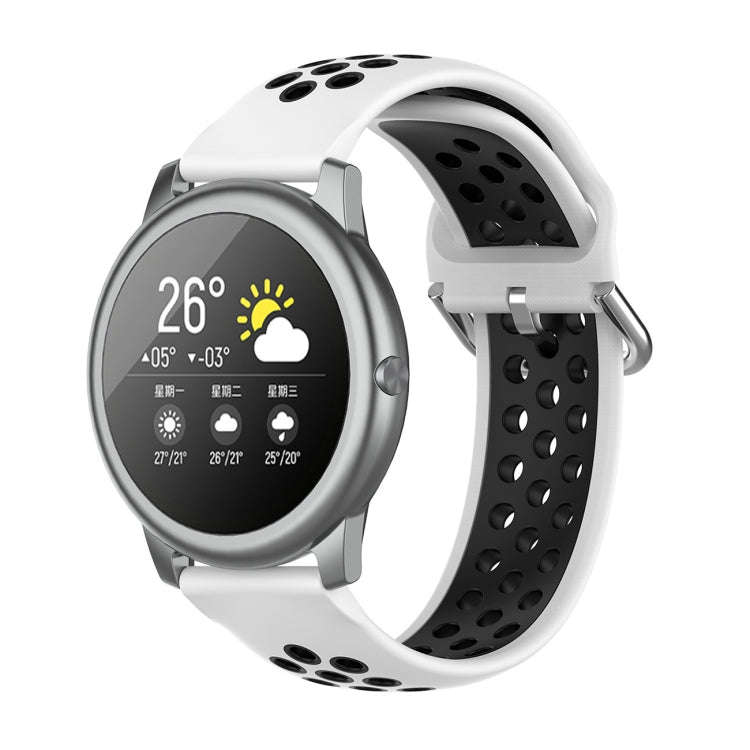 For Xiaomi Haylou Solar LS05 Two-tone Silicone Watch Band, Size: 22mm(White Black)