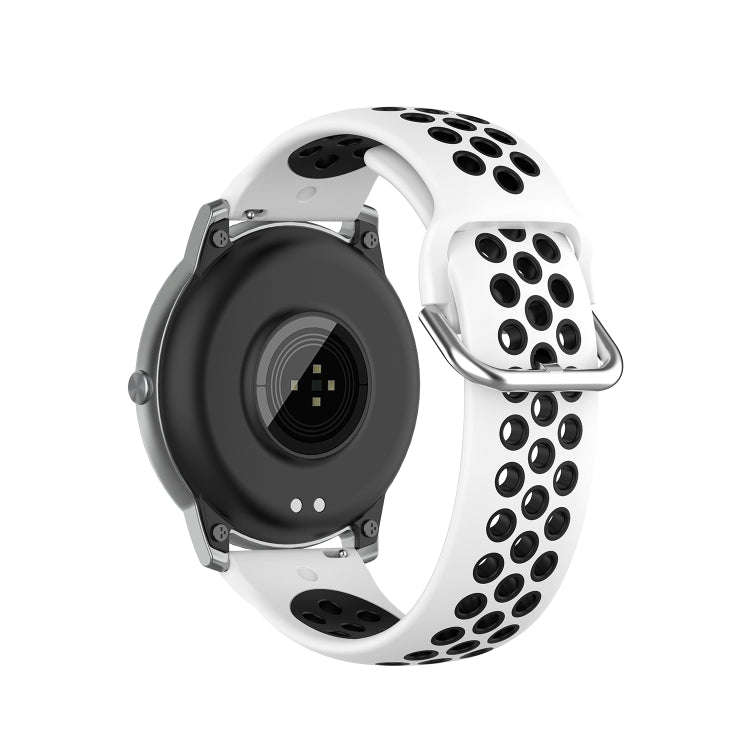 For Xiaomi Haylou Solar LS05 Two-tone Silicone Watch Band, Size: 22mm(White Black)