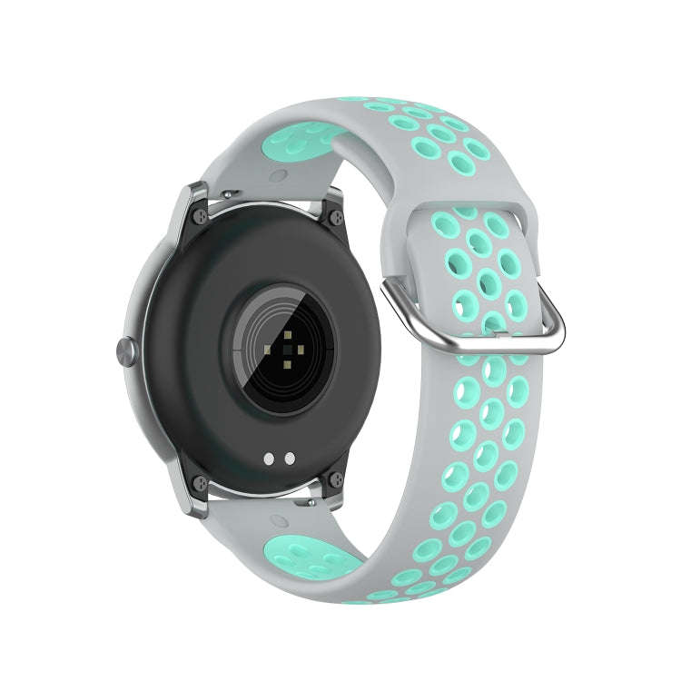 For Xiaomi Haylou Solar LS05 Two-tone Silicone Watch Band, Size: 22mm(Grey Teal)