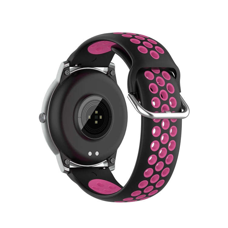 For Xiaomi Haylou Solar LS05 Two-tone Silicone Watch Band, Size: 22mm(Black Rose)