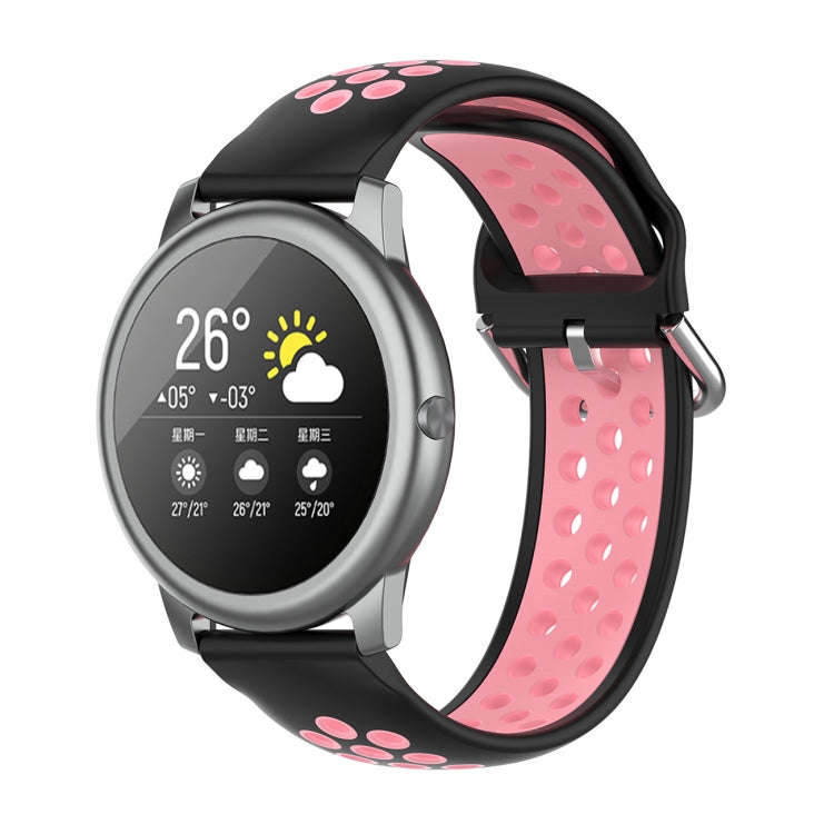 For Xiaomi Haylou Solar LS05 Two-tone Silicone Watch Band, Size: 22mm(Black Powder)