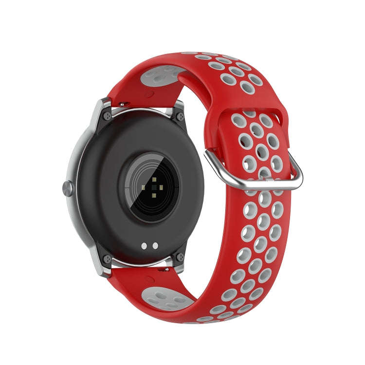 For Xiaomi Haylou Solar LS05 Two-tone Silicone Watch Band, Size: 22mm(Red Gray)