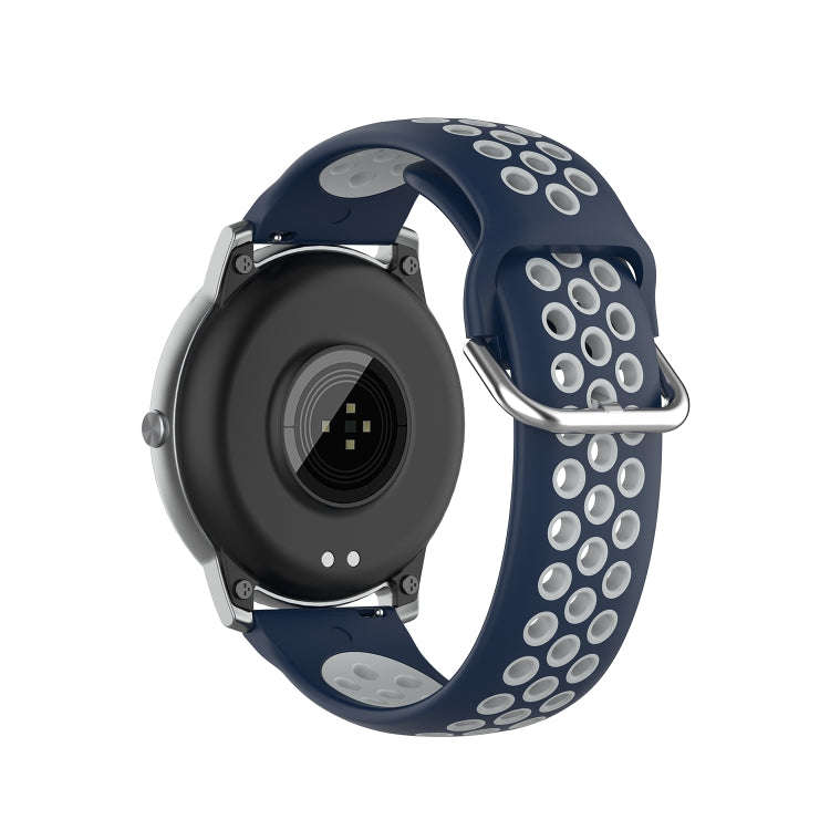 For Xiaomi Haylou Solar LS05 Two-tone Silicone Watch Band, Size: 22mm(Midnight Blue Gray)