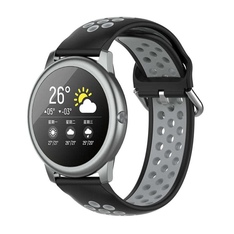 For Xiaomi Haylou Solar LS05 Two-tone Silicone Watch Band, Size: 22mm(Black Gray)
