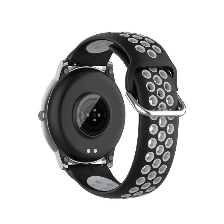 For Xiaomi Haylou Solar LS05 Two-tone Silicone Watch Band, Size: 22mm(Black Gray)