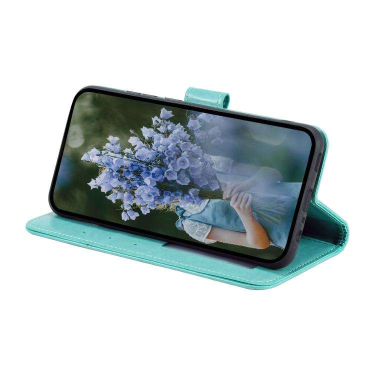 For Motorola Edge 60 Pro Totem Flower Embossed Leather Phone Case with Lanyard(Green)