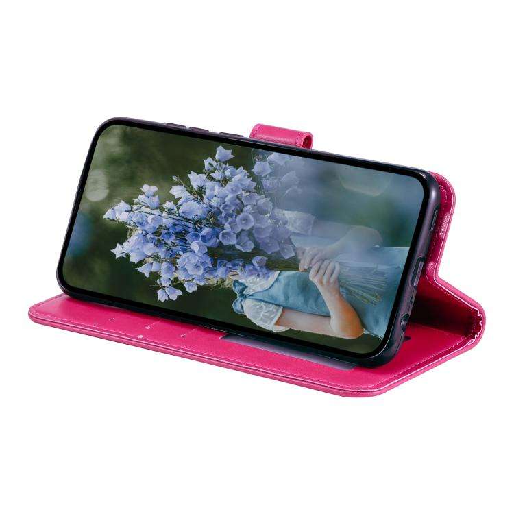 For Motorola Edge 60 Pro Totem Flower Embossed Leather Phone Case with Lanyard(Red)