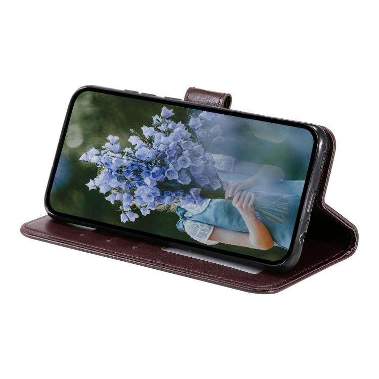 For Motorola Edge 60 Pro Totem Flower Embossed Leather Phone Case with Lanyard(Brown)