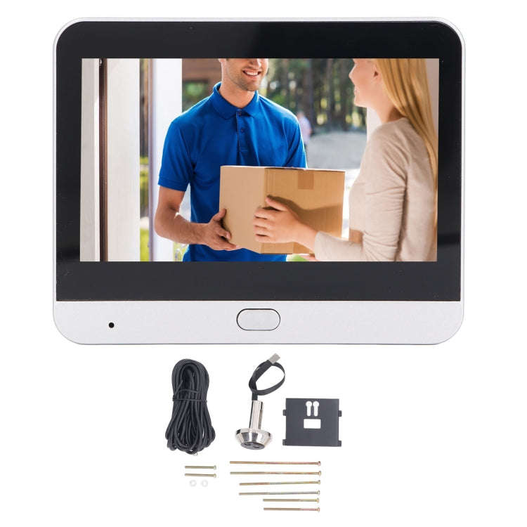 SY-36 4.3 inch Color Screen Graffiti Hidden 1080P WiFi Smart Cat Eye Video Doorbell(White)