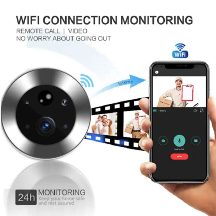 SY-36 4.3 inch Color Screen Graffiti Hidden 1080P WiFi Smart Cat Eye Video Doorbell(White)