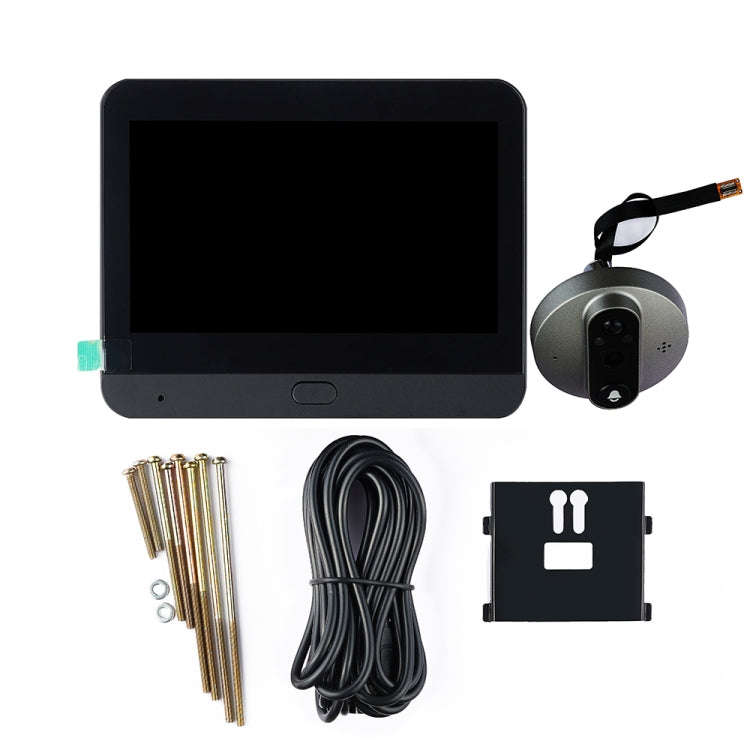 SY-37 4.3 inch Color Screen Graffiti Hidden 1080P WiFi Smart Cat Eye Video Doorbell(Black)