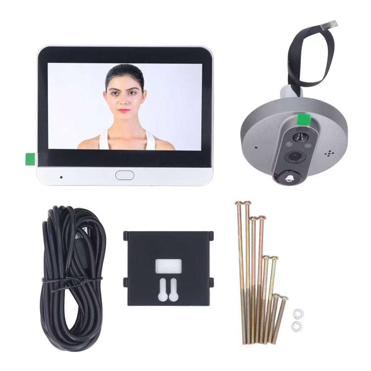 SY-37 4.3 inch Color Screen Graffiti Hidden 1080P WiFi Smart Cat Eye Video Doorbell(White)