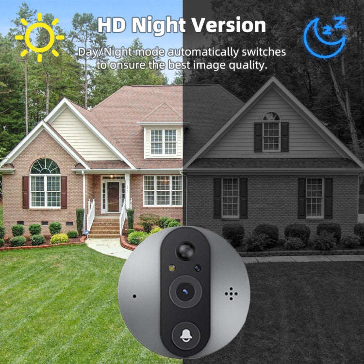 SY-37 4.3 inch Color Screen Graffiti Hidden 1080P WiFi Smart Cat Eye Video Doorbell(Black)