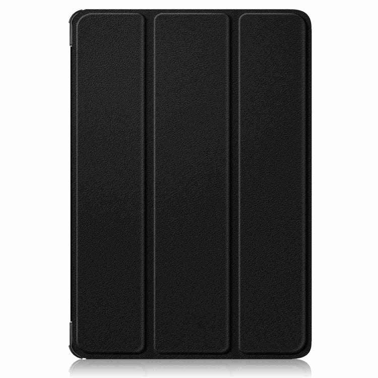 For Huawei MatePad 11.5S Custer Texture 3-Fold Holder Smart Leather Tablet Case(Black)