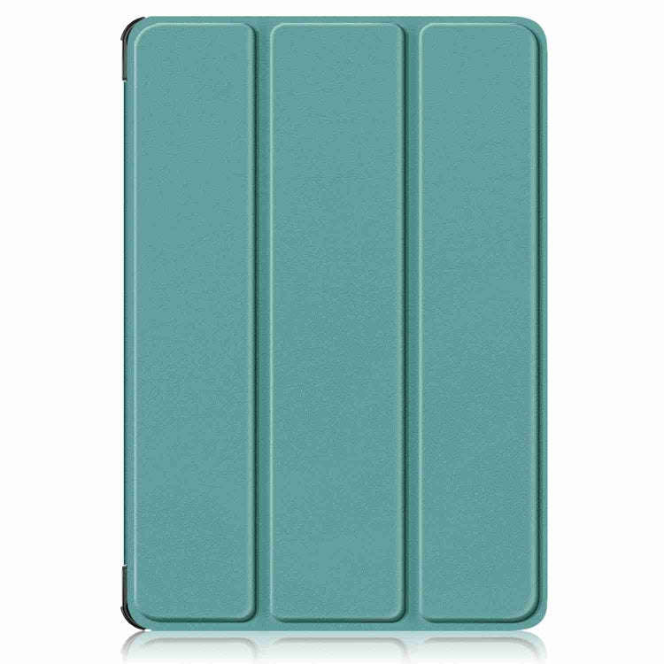 For Huawei MatePad 11.5S Custer Texture 3-Fold Holder Smart Leather Tablet Case(Dark Green)
