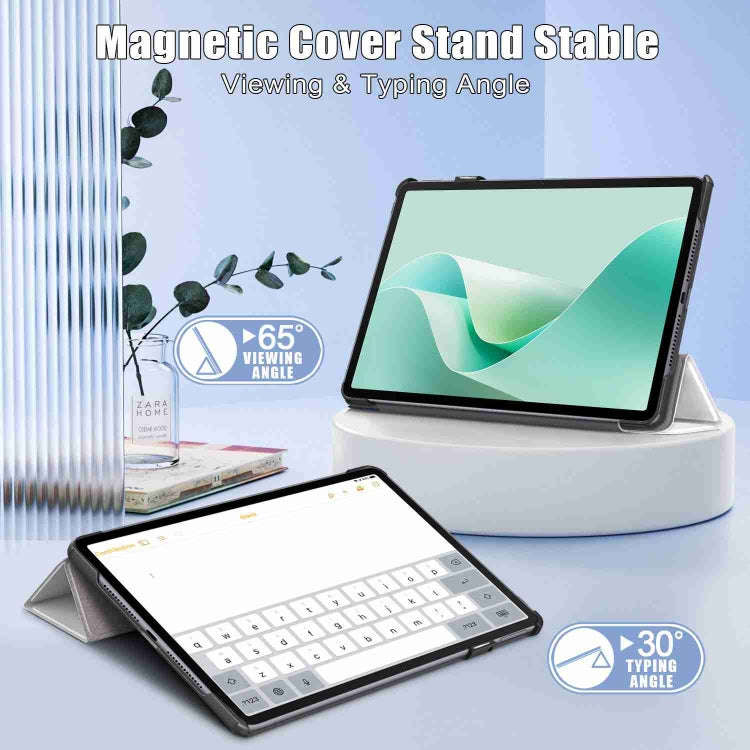 For Huawei MatePad 11.5S Custer Texture Coloured Drawing 3-Fold Holder Smart Leather Tablet Case(...