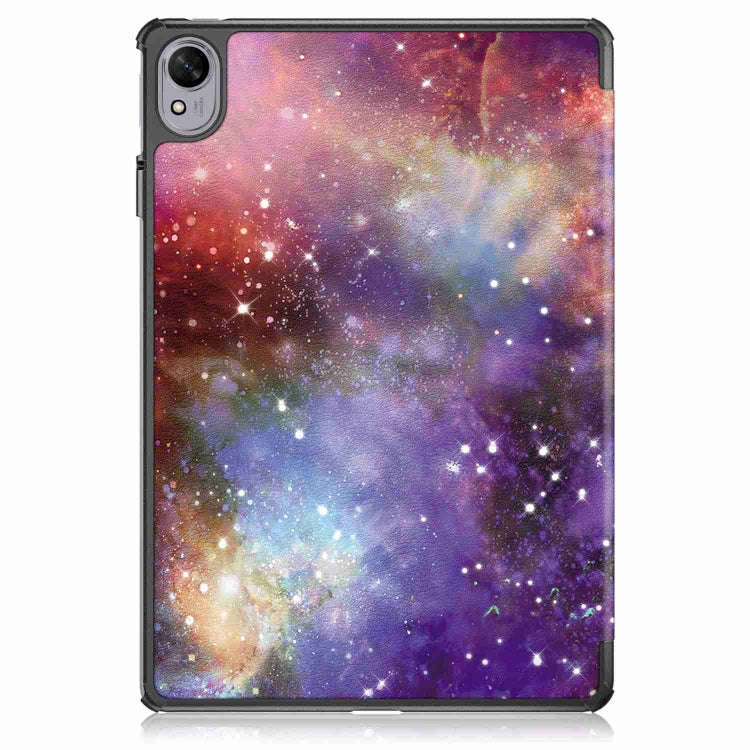 For Huawei MatePad 11.5S Custer Texture Coloured Drawing 3-Fold Holder Smart Leather Tablet Case(...
