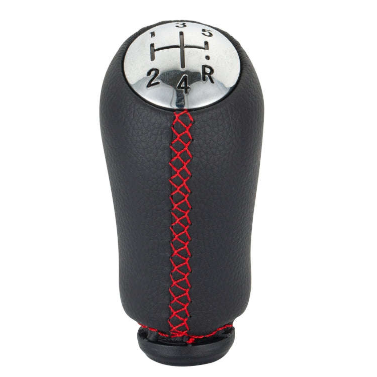 For Renault Clio III MK3 Car Gear Lever Knob Leather Gear Shift Knob(Red)