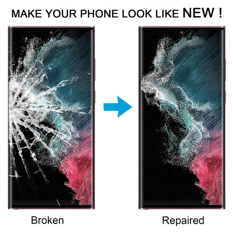 For Samsung Galaxy S22 Ultra SM-S908B Front Screen Outer Glass Lens with OCA Optically Clear Adhe...