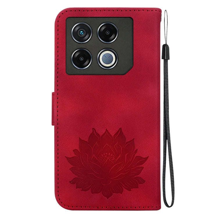 For Infinix GT 20 Pro Lotus Embossed Leather Phone Case(Red)