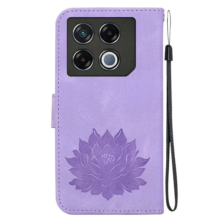 For Infinix GT 20 Pro Lotus Embossed Leather Phone Case(Purple)