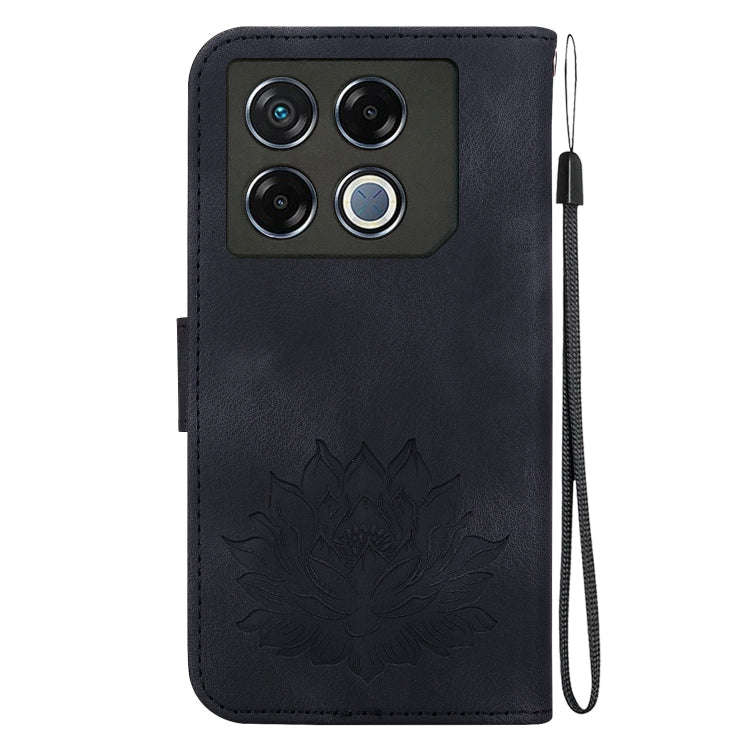 For Infinix GT 20 Pro Lotus Embossed Leather Phone Case(Black)