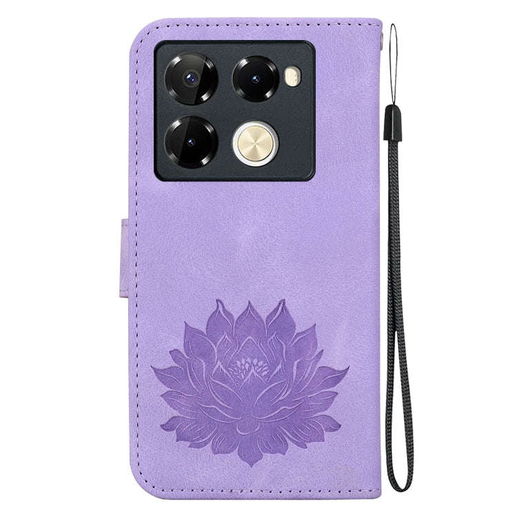 For Infinix Note 40 Pro 4G / 5G Lotus Embossed Leather Phone Case(Purple)