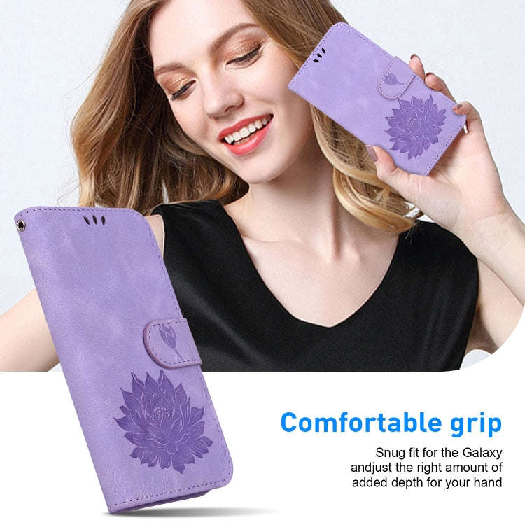 For Infinix Note 40 Pro 4G / 5G Lotus Embossed Leather Phone Case(Purple)