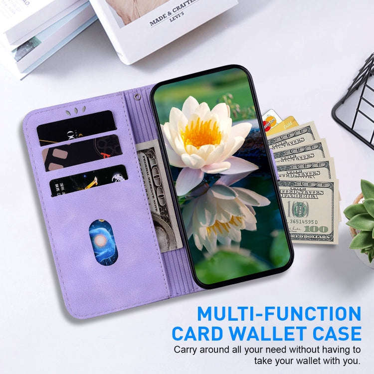 For Motorola Edge 50 Fusion Lotus Embossed Leather Phone Case(Purple)
