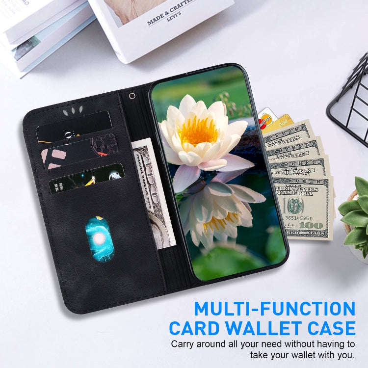 For Motorola Edge 50 Fusion Lotus Embossed Leather Phone Case(Black)