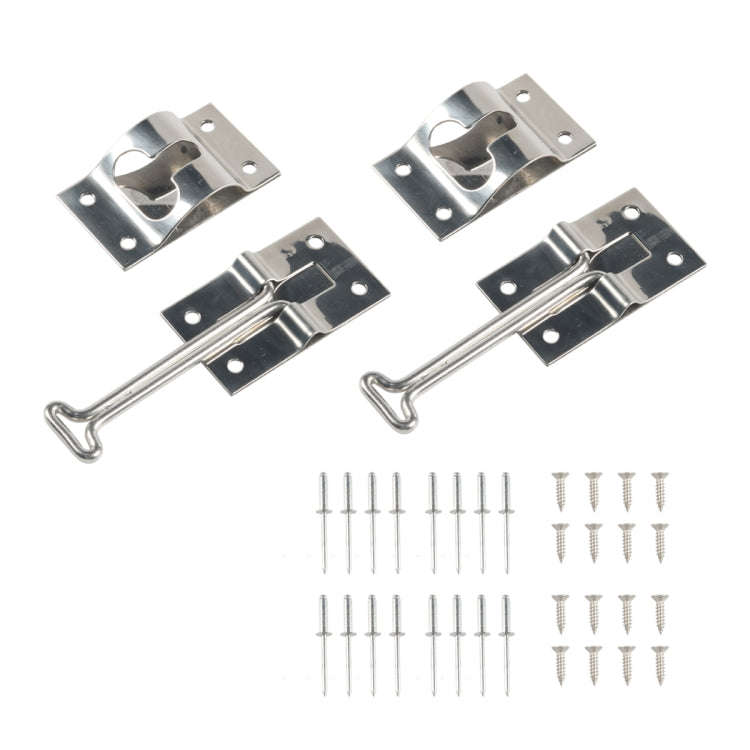2pcs / Set Vans / RVs / Trucks 4 inch Stainless Steel Door Hook with Screws(Silver)