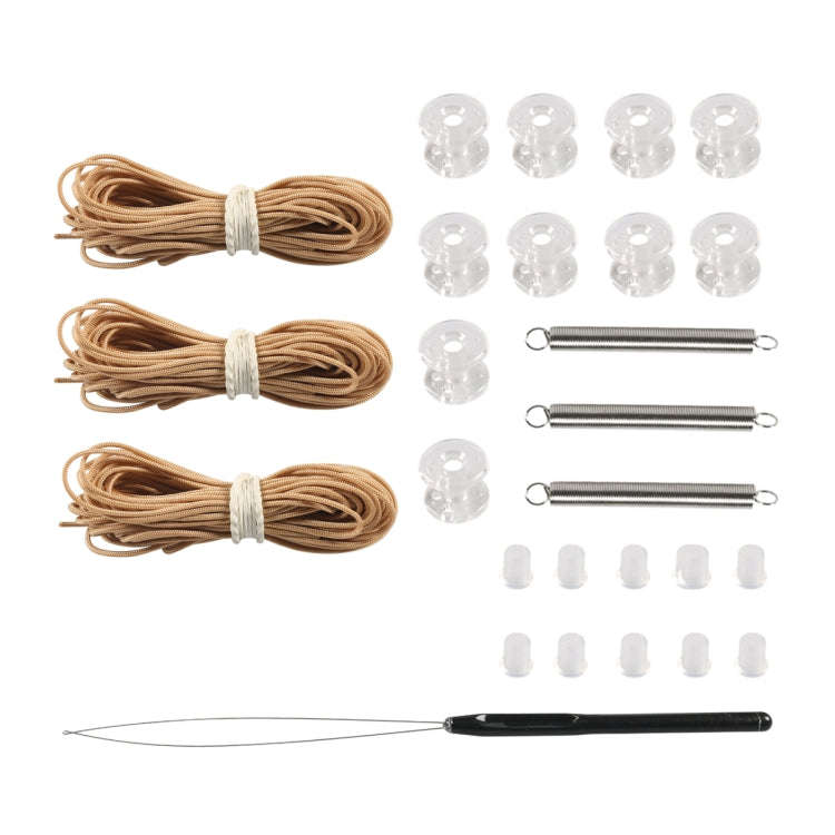 27pcs / Set RV / Yacht Pleated Shade Accessories Pull Cord Double Wheel Plug Spring(Brown)