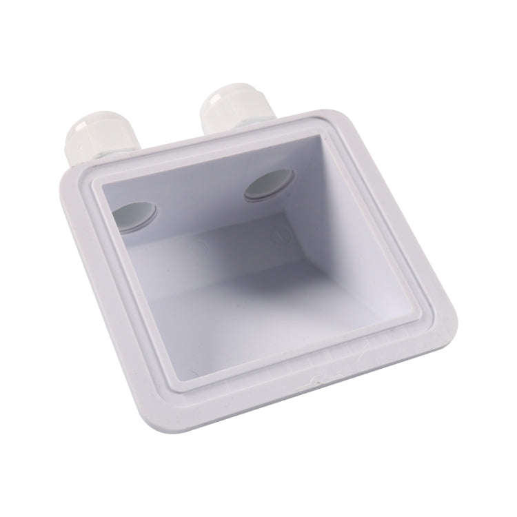 RV Sealed Waterproof Solar Double Cable Entry Gland Box(White)