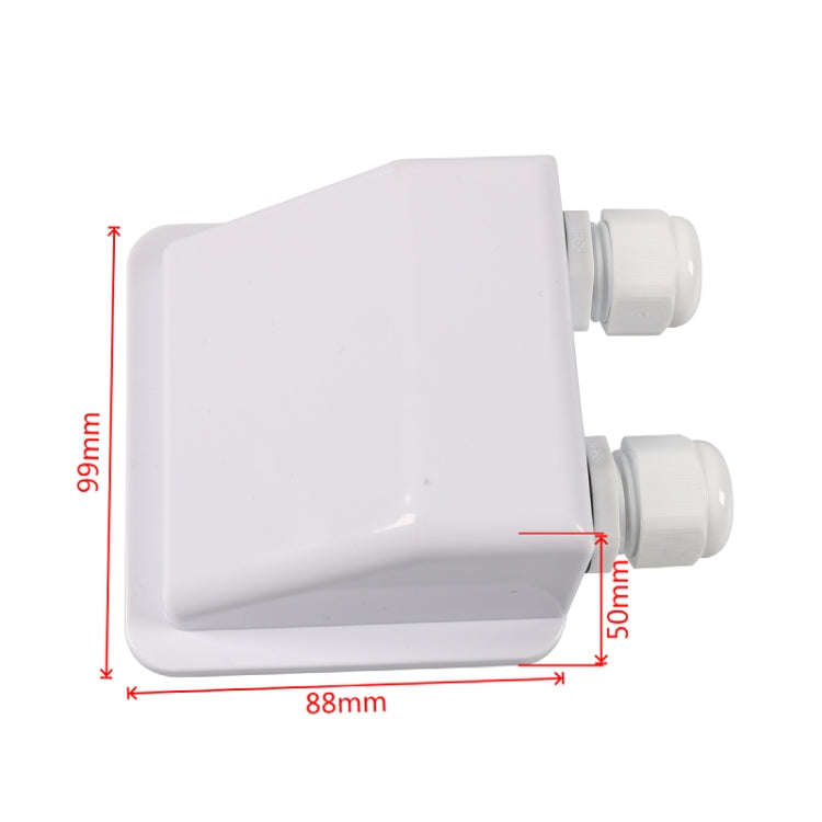 RV Sealed Waterproof Solar Double Cable Entry Gland Box(White)