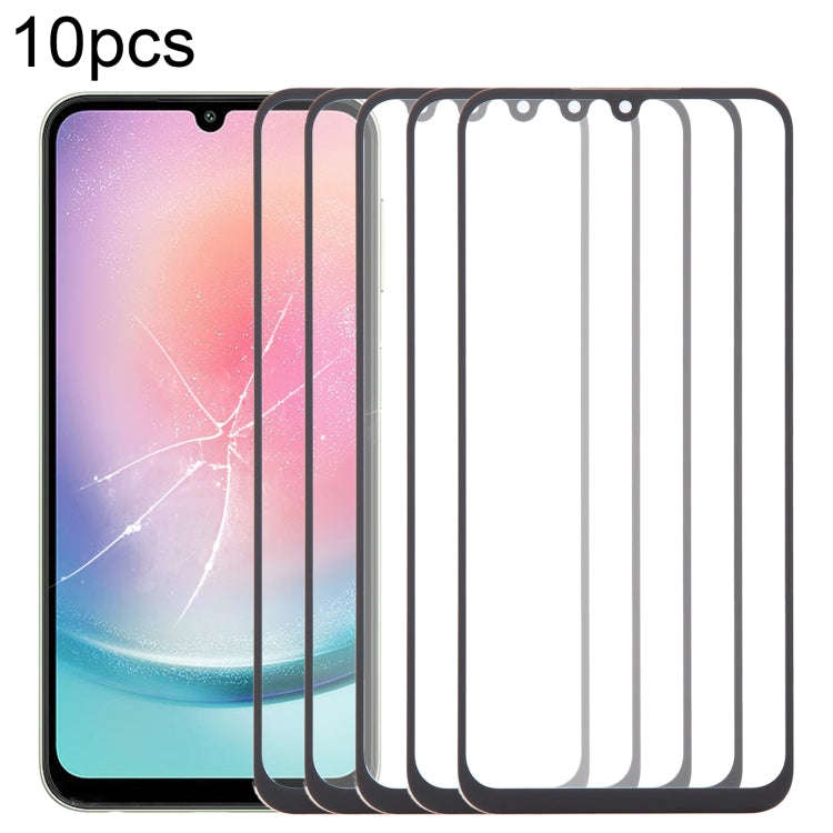 For Samsung Galaxy A24 4G SM-A245F 10pcs Front Screen Outer Glass Lens with OCA Optically Clear A...
