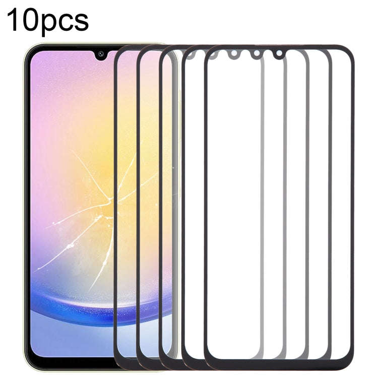 For Samsung Galaxy A25 5G SM-A256B 10pcs Front Screen Outer Glass Lens with OCA Optically Clear A...