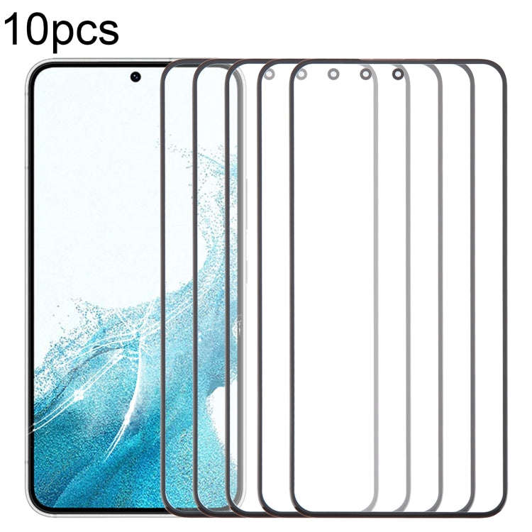 For Samsung Galaxy S22 SM-S901B 10pcs Front Screen Outer Glass Lens with OCA Optically Clear Adhe...