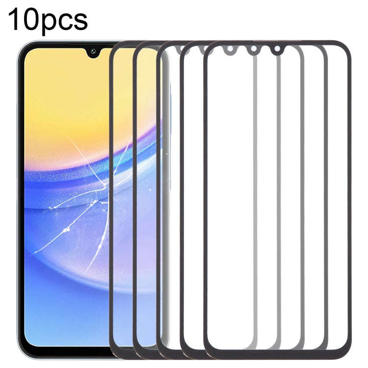 For Samsung Galaxy A15 4G SM-A155F 10pcs Front Screen Outer Glass Lens with OCA Optically Clear A...