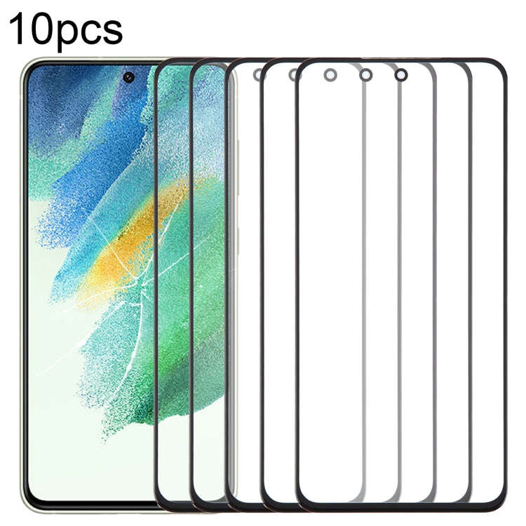 For Samsung Galaxy S21 FE SM-G990B 10pcs Front Screen Outer Glass Lens with OCA Optically Clear A...