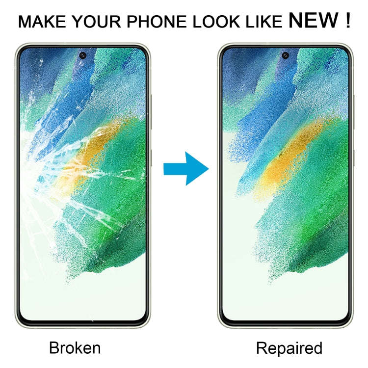 For Samsung Galaxy S21 FE SM-G990B 10pcs Front Screen Outer Glass Lens with OCA Optically Clear A...