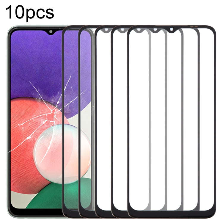 For Samsung Galaxy A22 5G SM-A226B 10pcs Front Screen Outer Glass Lens with OCA Optically Clear A...