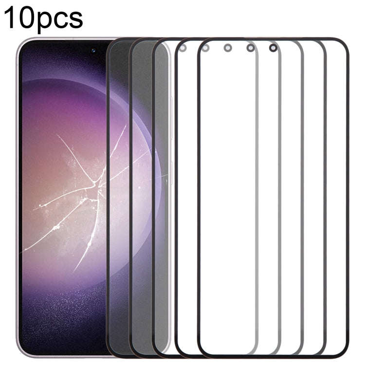 For Samsung Galaxy S23 SM-S911B 10pcs Front Screen Outer Glass Lens with OCA Optically Clear Adhe...