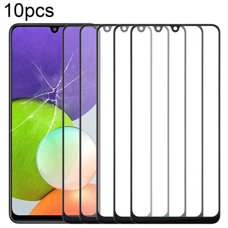 For Samsung Galaxy A22 4G SM-A225F 10pcs Front Screen Outer Glass Lens with OCA Optically Clear A...