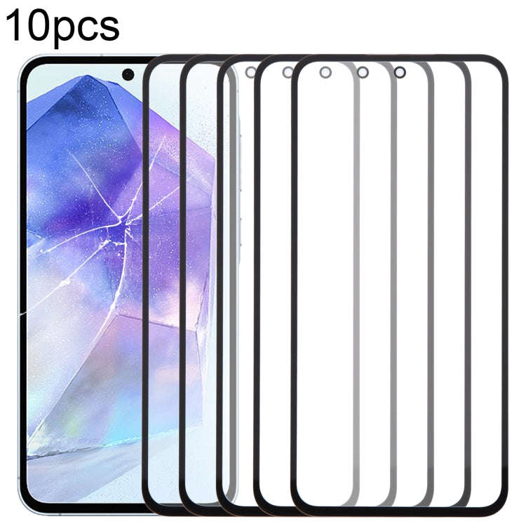 For Samsung Galaxy A55 SM-A556B 10pcs Front Screen Outer Glass Lens with OCA Optically Clear Adhe...
