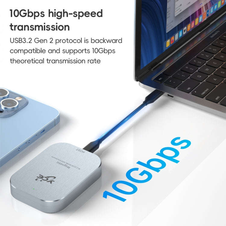 YCE-V195B USB-C / Type-C Female to M.2 NVMe SSD Magnetic Hard Drive Enclosure(Grey)